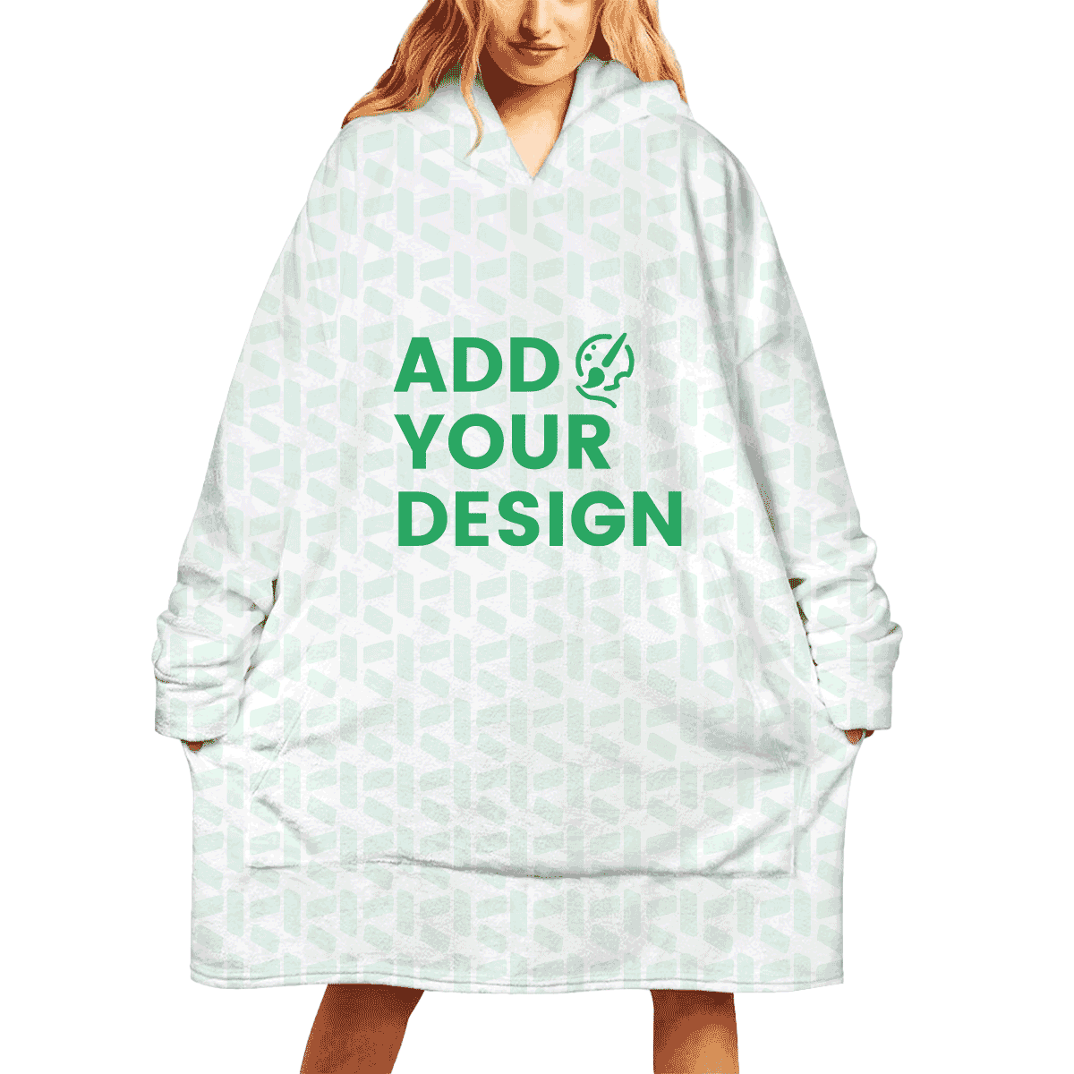 Custom AOP Oversized Hoodie Blanket with Print on Demand PrintKK