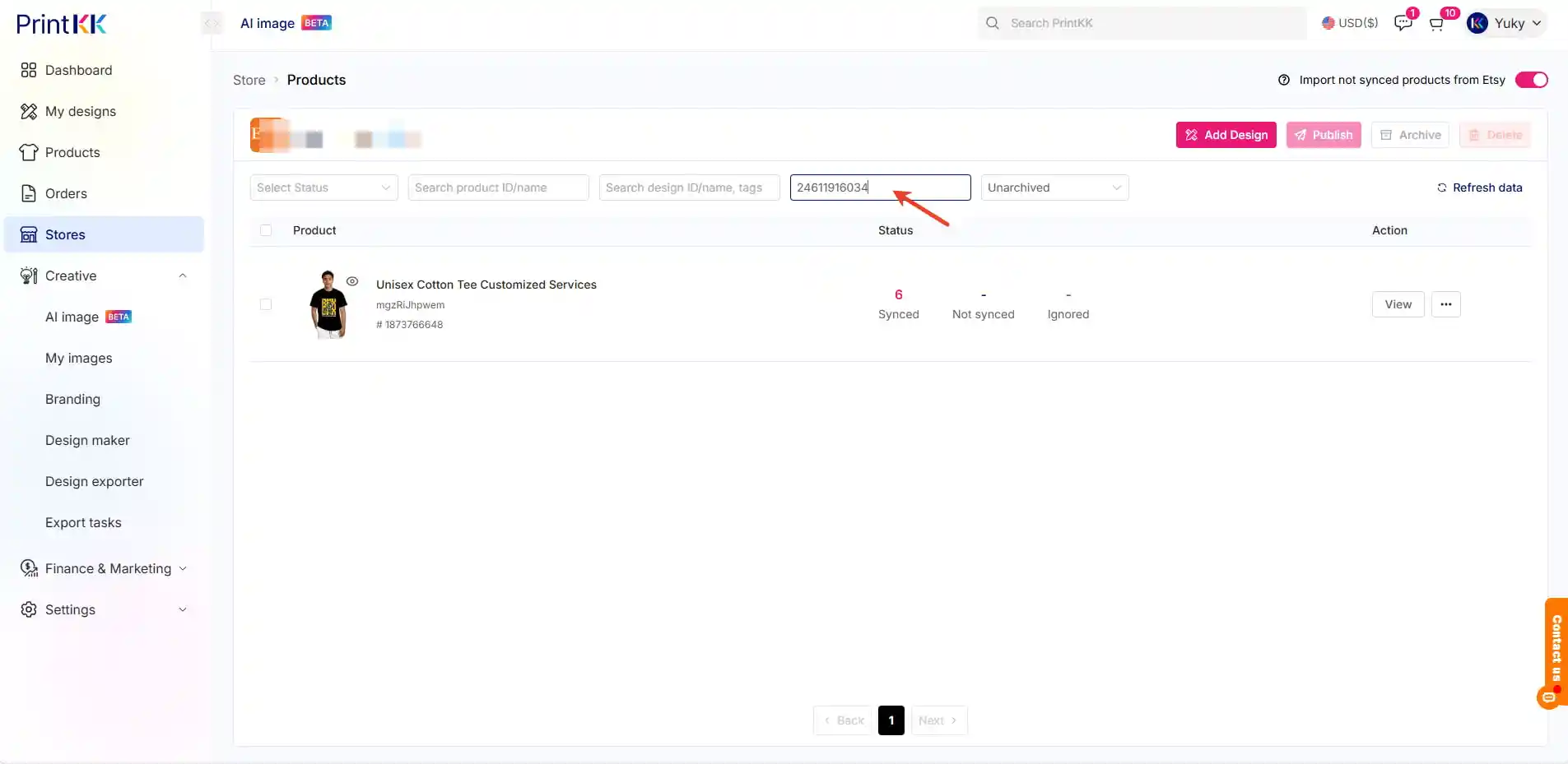 How to update the design/produtcs after the product is synced to the store?