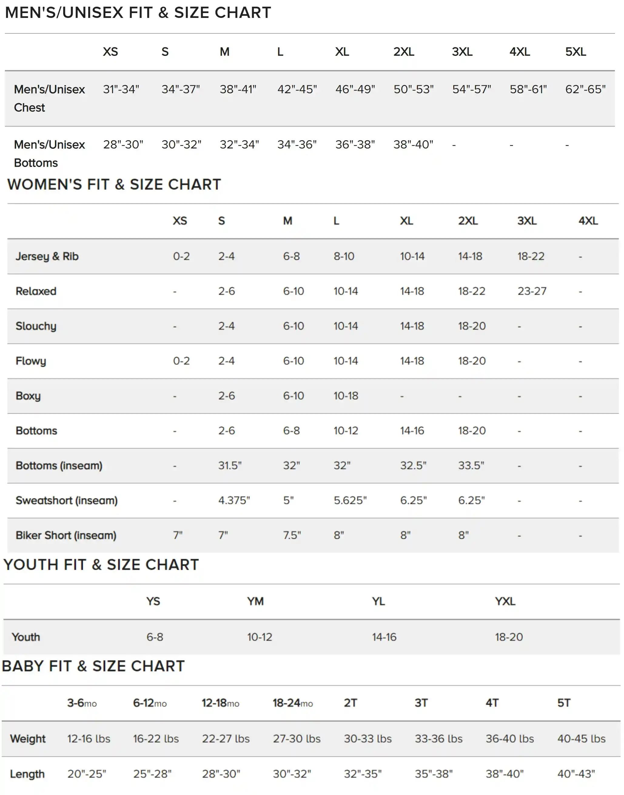 Bella+Canvas 3001 Size Chart & Color Chart (All Details)