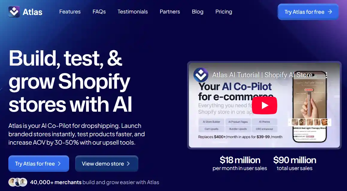 Atlas AI Store Builder Reviews: Features and Real Results