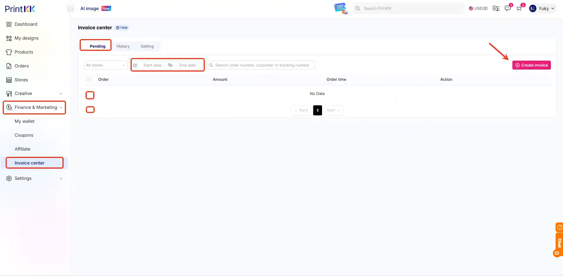 How to Download Invoices from PrintKK?