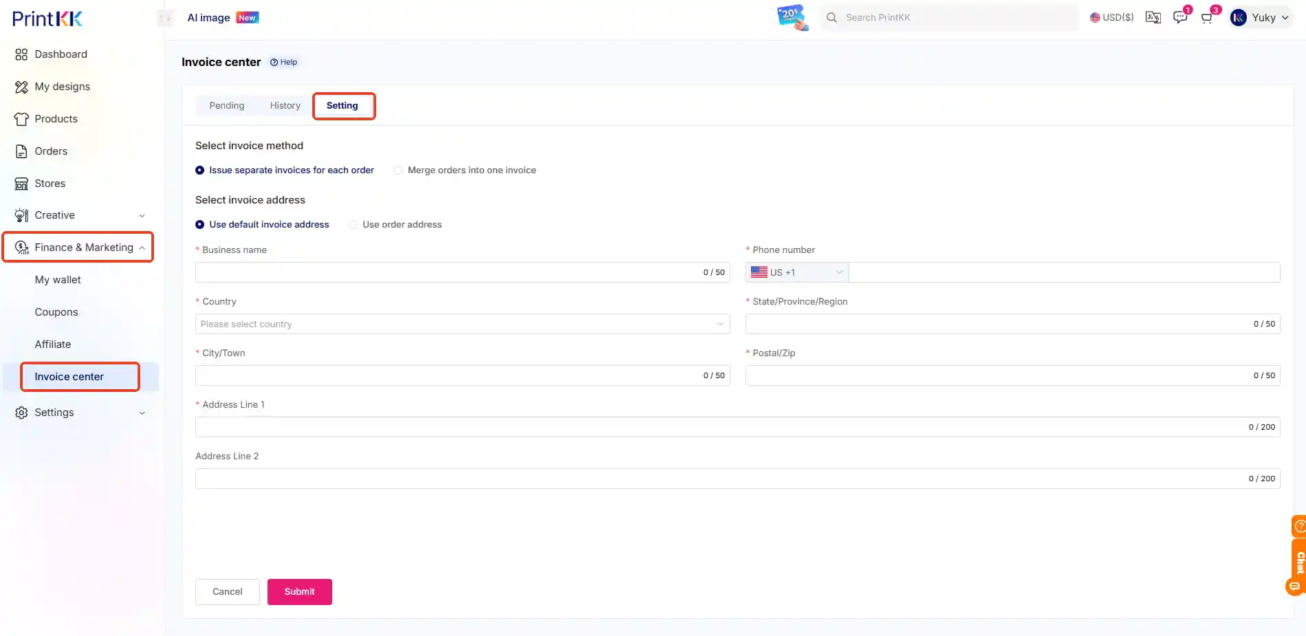How to Download Invoices from PrintKK?