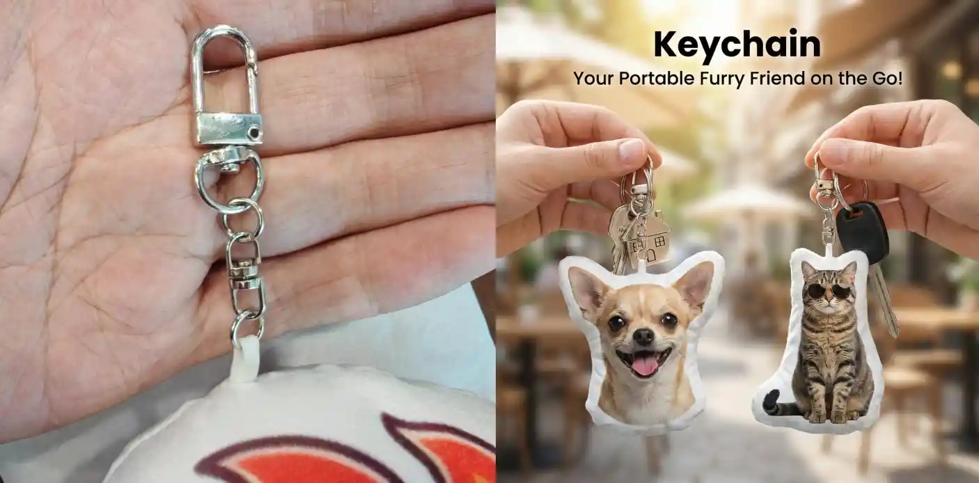 Create Custom Shaped Plush Keychain Mockups with AI