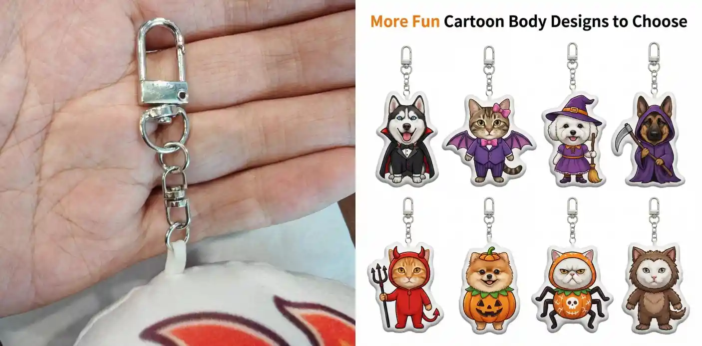 Create Custom Shaped Plush Keychain Mockups with AI