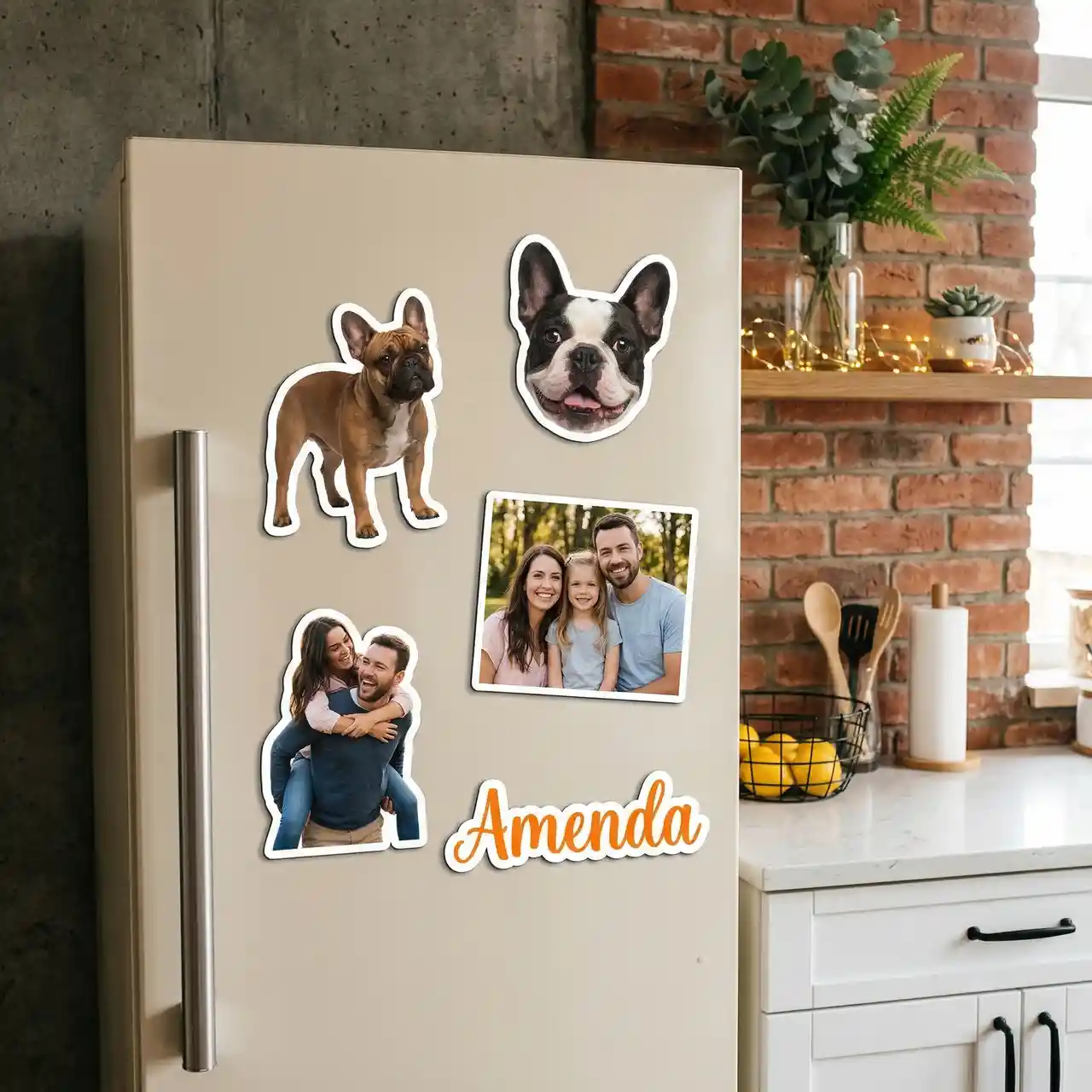 Create Custom Shaped Acrylic Fridge Magnet Mockups with AI