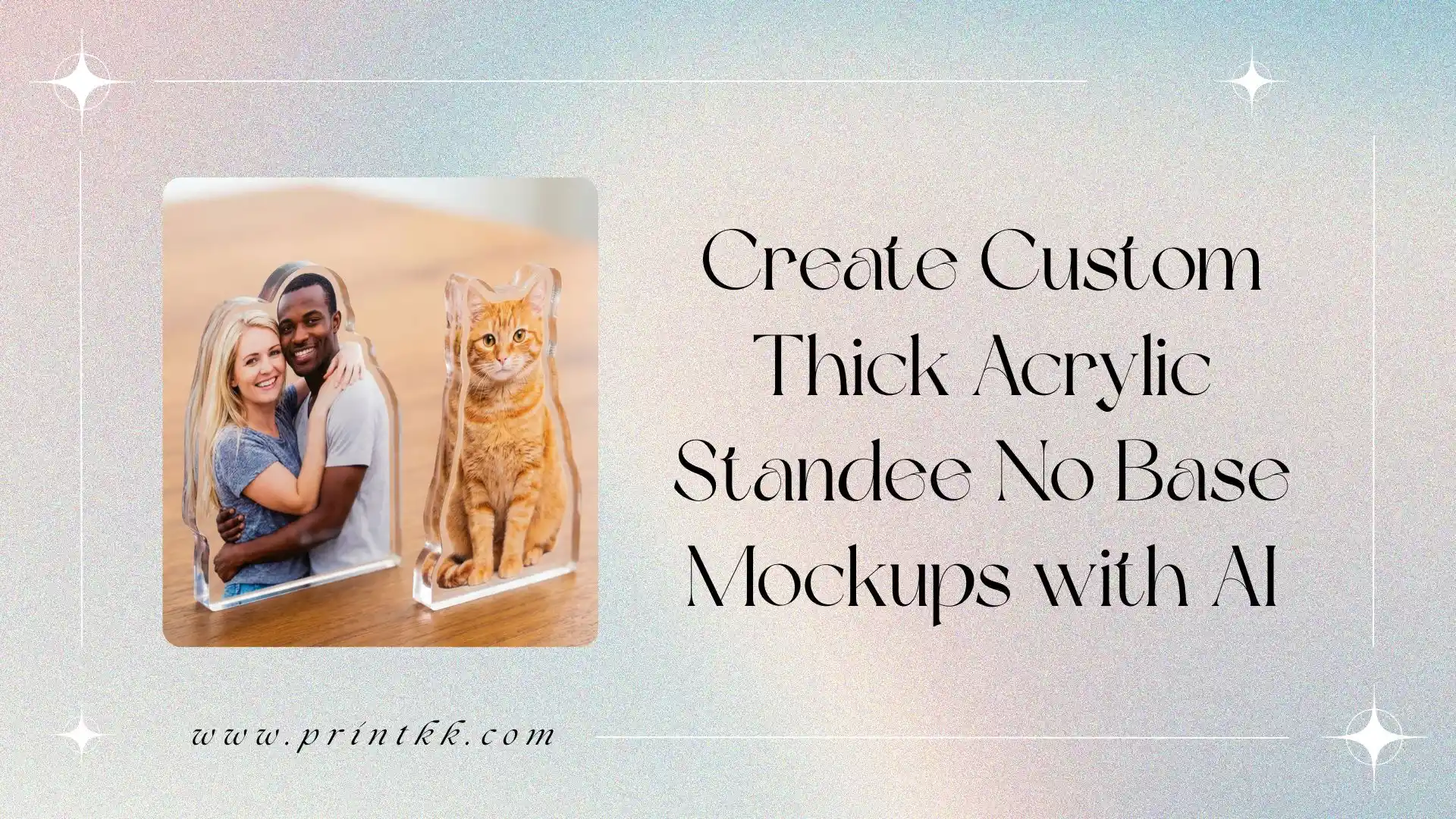 Crea maquetas personalizadas de soportes acrílicos gruesos sin base con IA