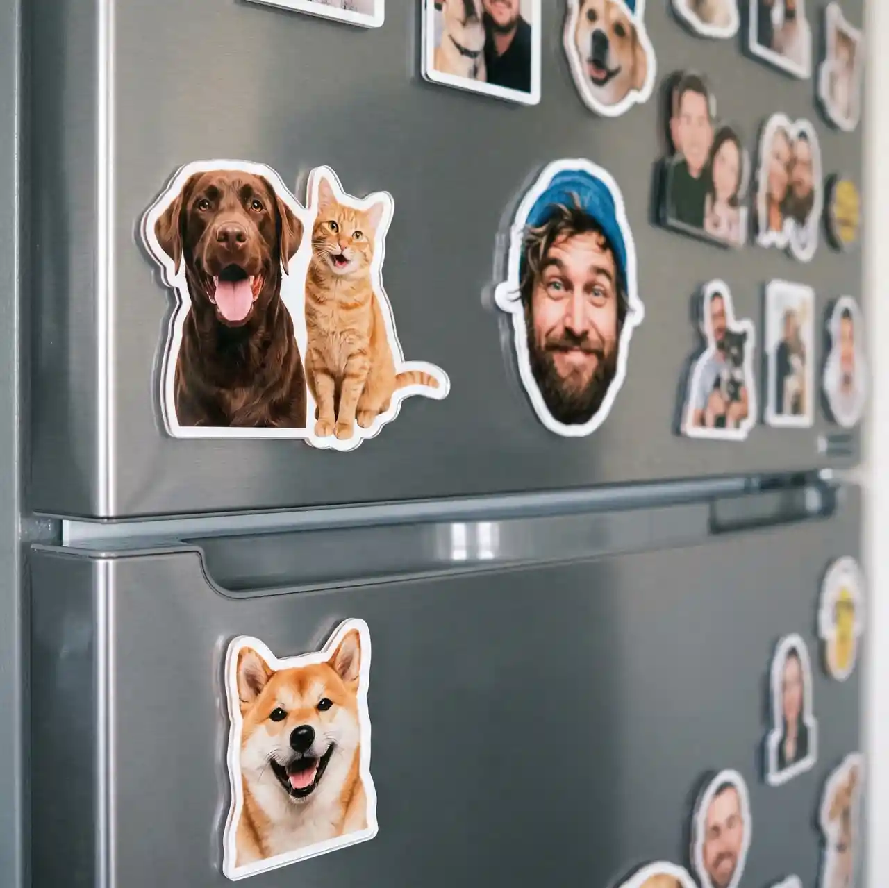 Create Custom Shaped Acrylic Fridge Magnet Mockups with AI