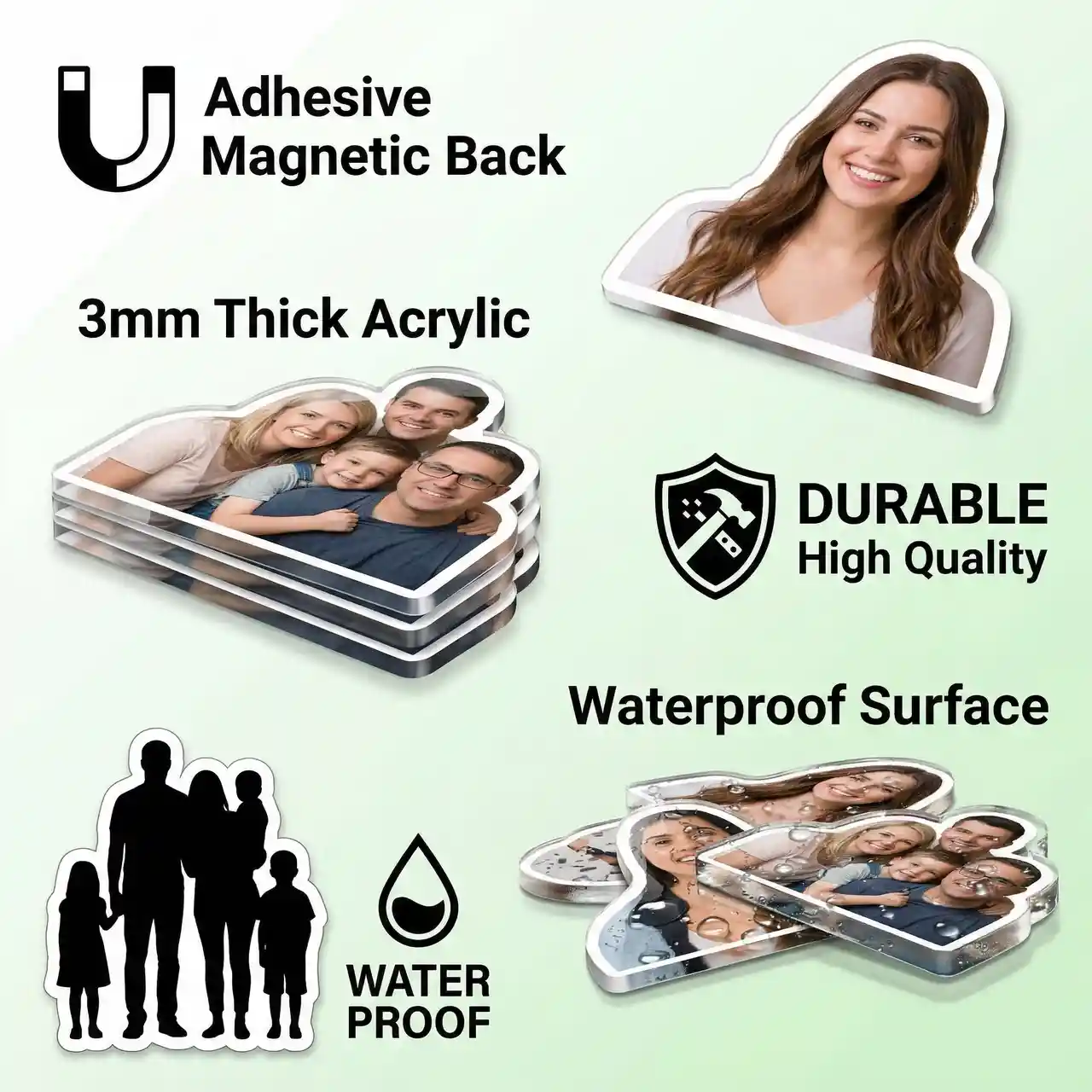 Create Custom Shaped Acrylic Fridge Magnet Mockups with AI