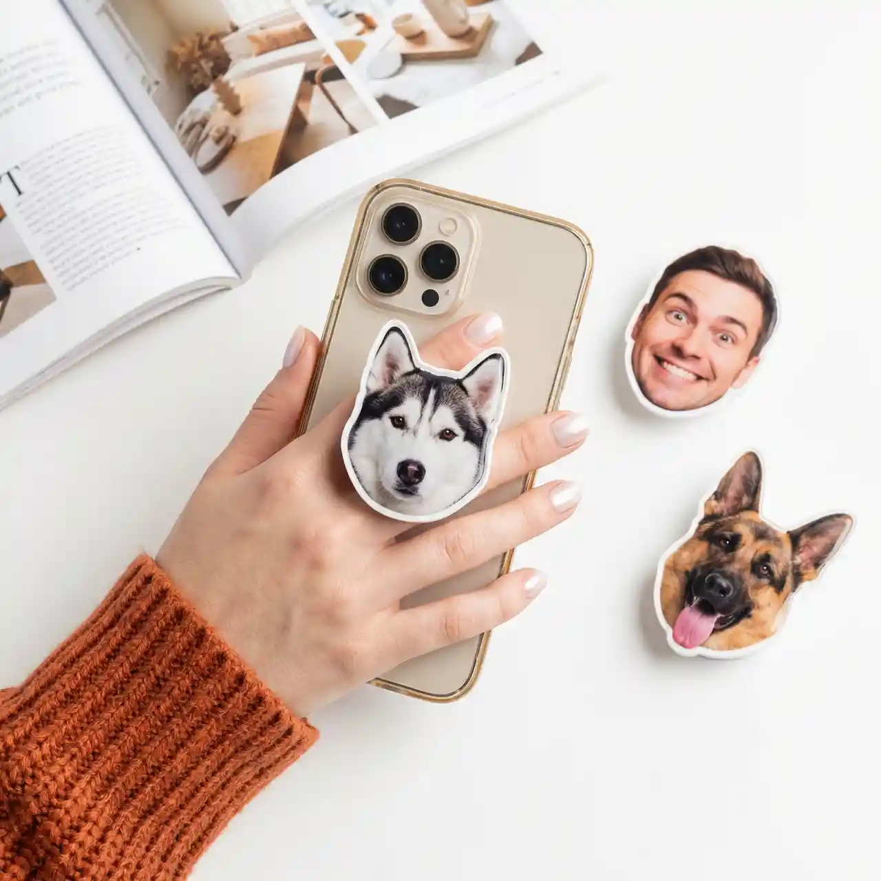 Create Custom Magnetic Phone Grip Mockups with AI