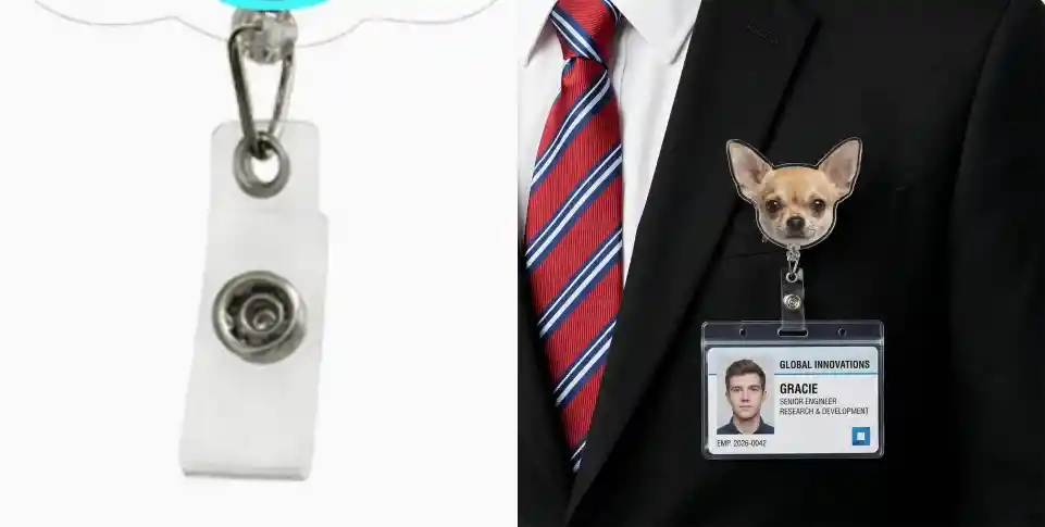 Create Custom Acrylic Badge Reel Mockups with AI