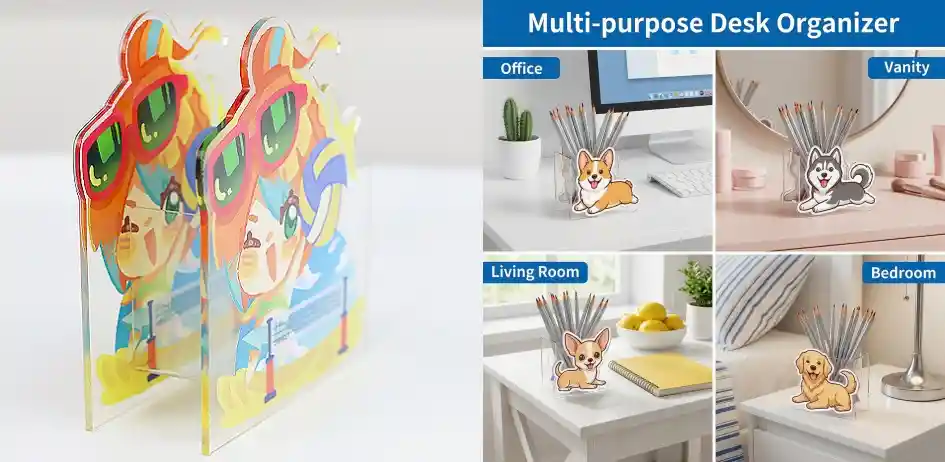 Create Custom Acrylic Pen Holder Mockups with AI