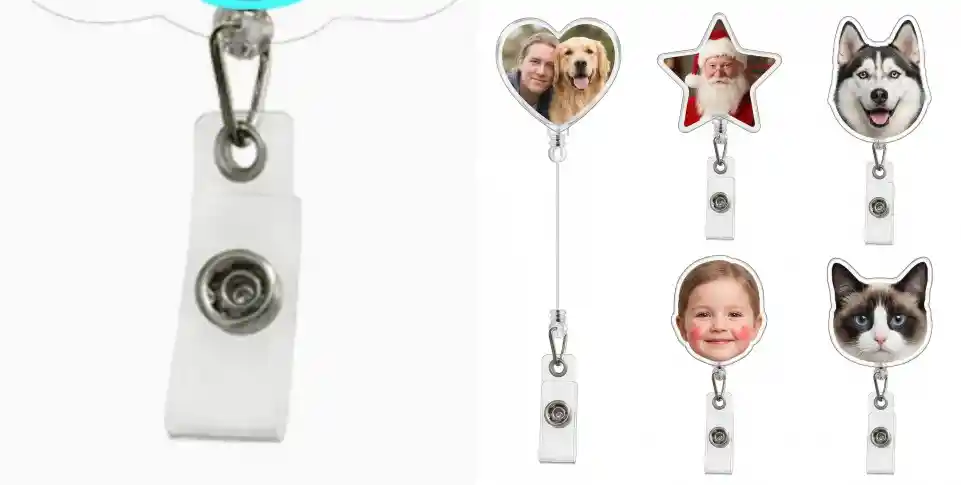 Create Custom Acrylic Badge Reel Mockups with AI