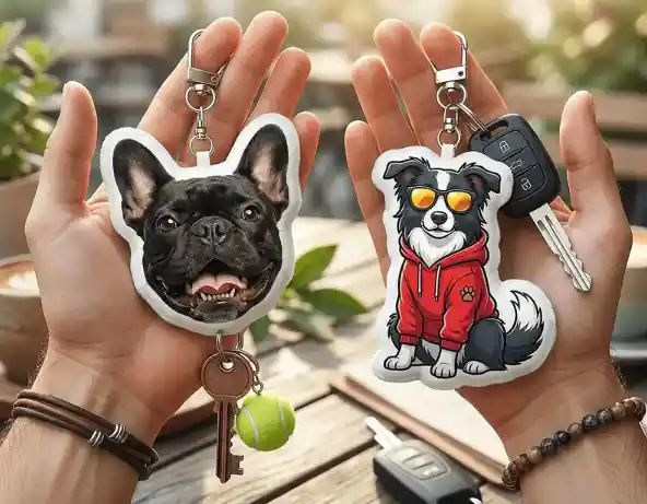 Create Custom Shaped Plush Keychain Mockups with AI