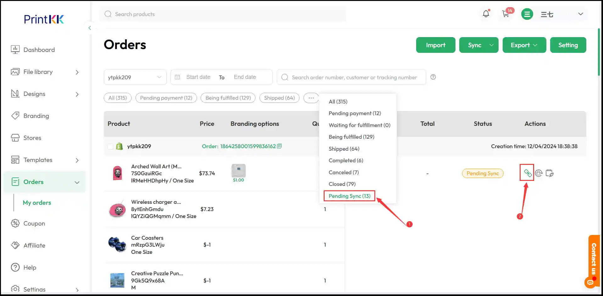 How to Manually Sync Products and Orders with PrintKK