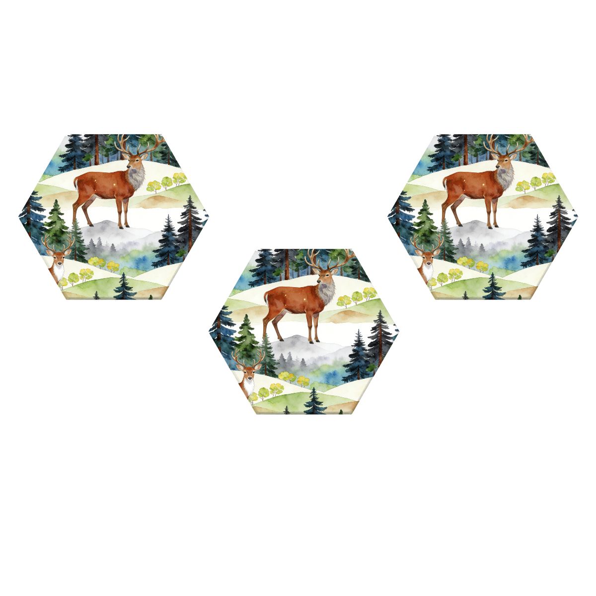 Panneaux d’absorption acoustique hexagonaux 3 pièces