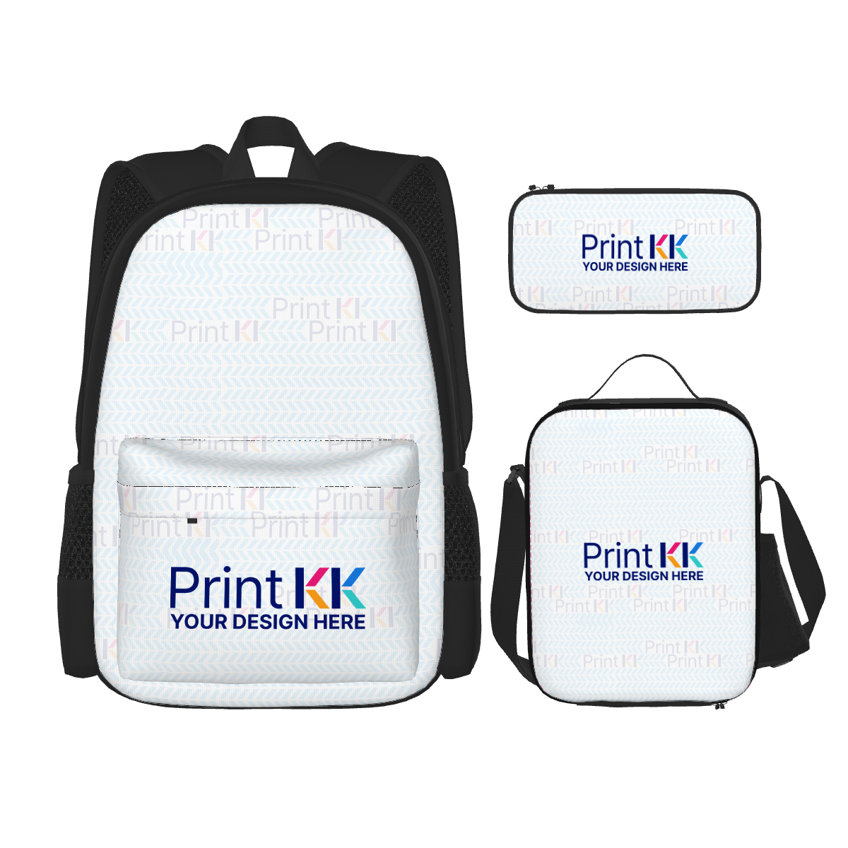 Set of 3 Bags (Oxford Backpack Lunch Bag & Pencil Pouch)