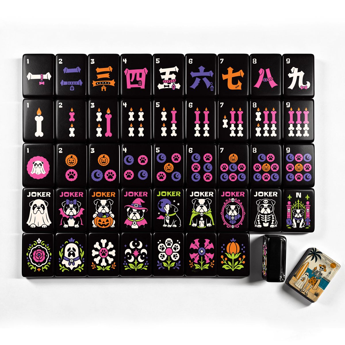邪悪なブルドッグ ハロウィン麻雀牌