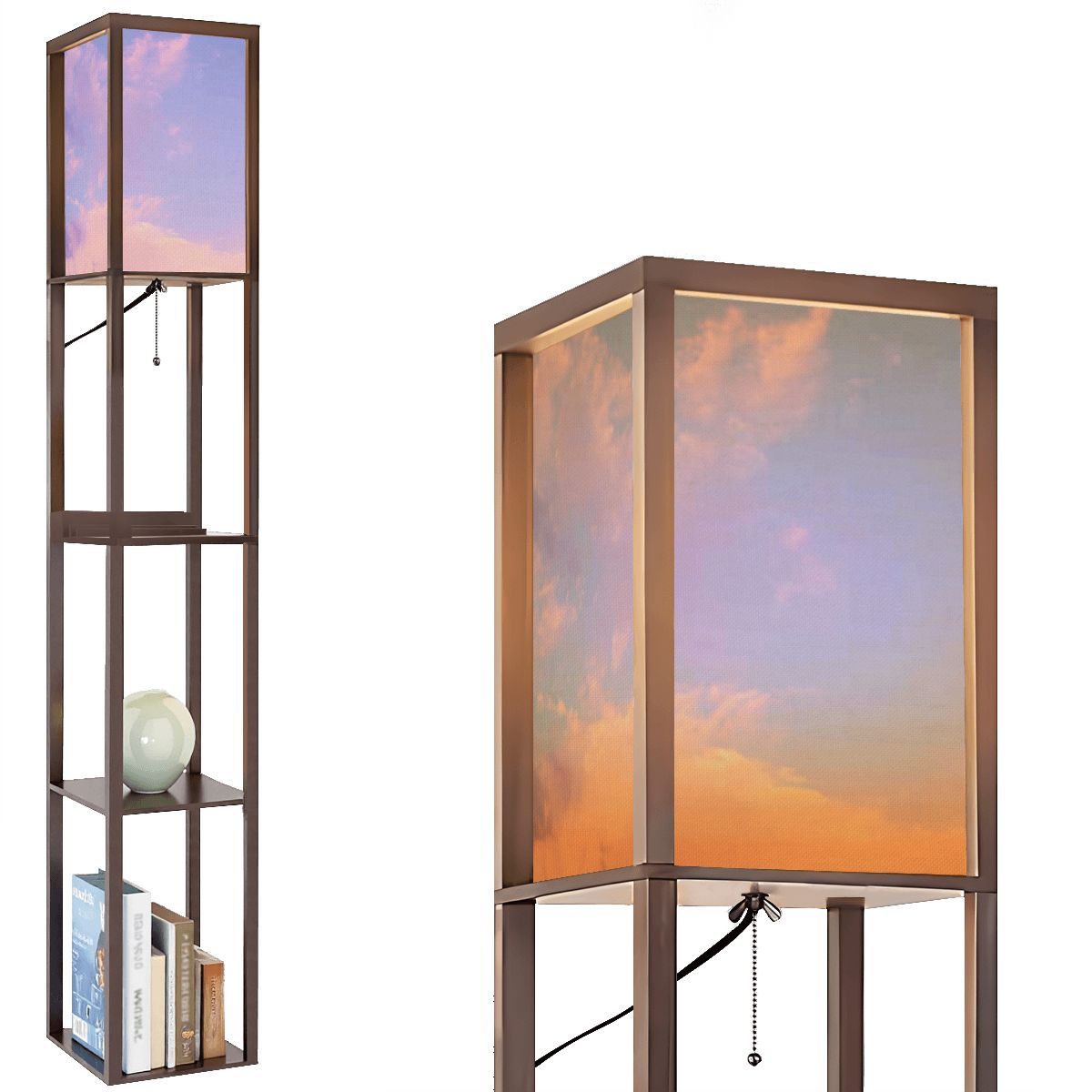 Floor Lamp with Shelves