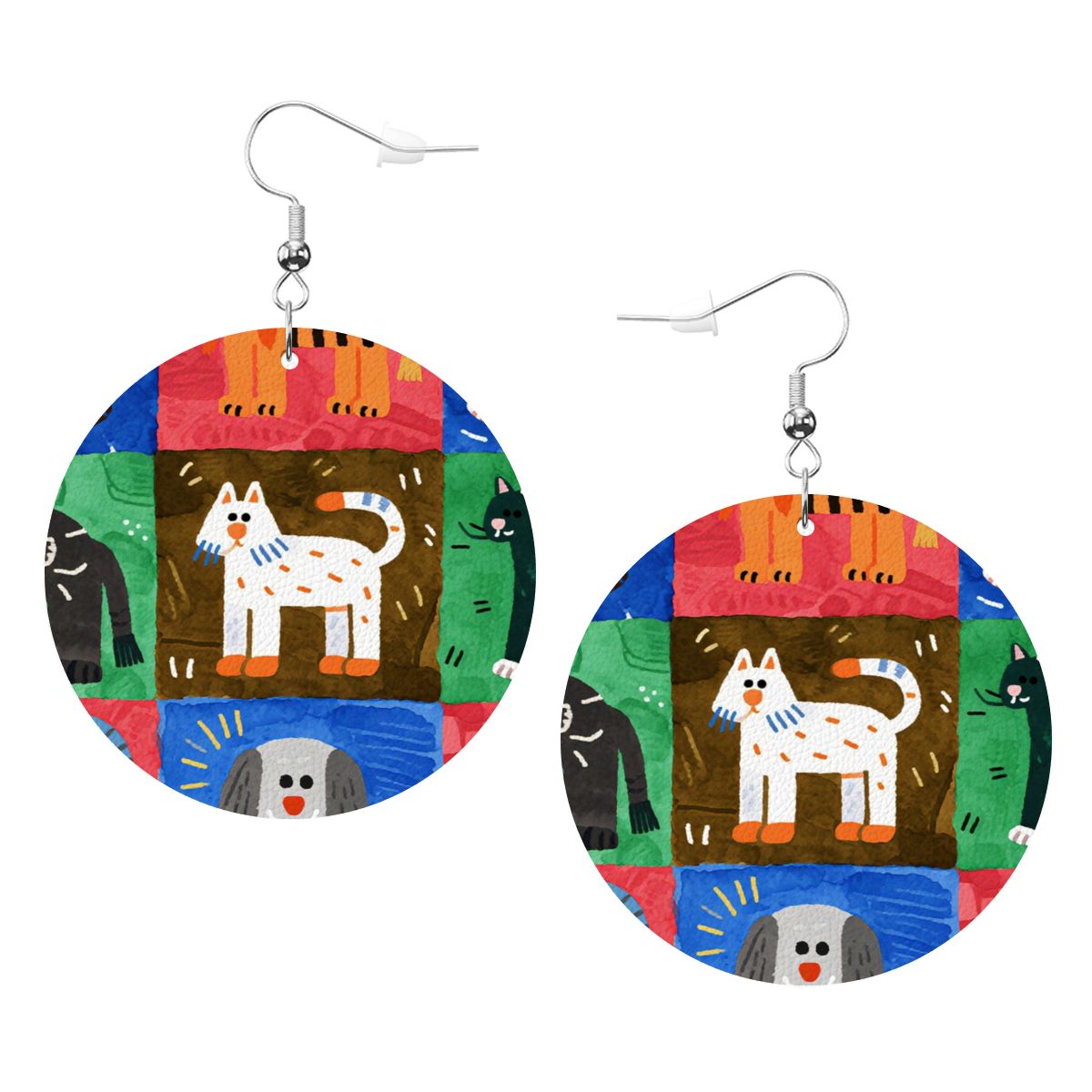 レザーラウンドピアス