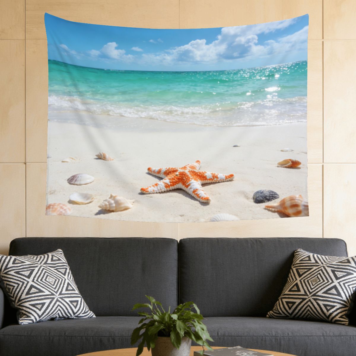 Petite tenture murale horizontale légère pour chambre à coucher