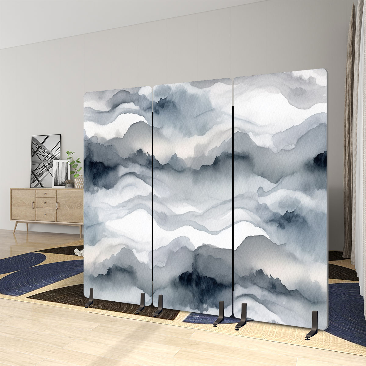 Custom Sound Absorbing Room Divider 3 Panels Print on Demand