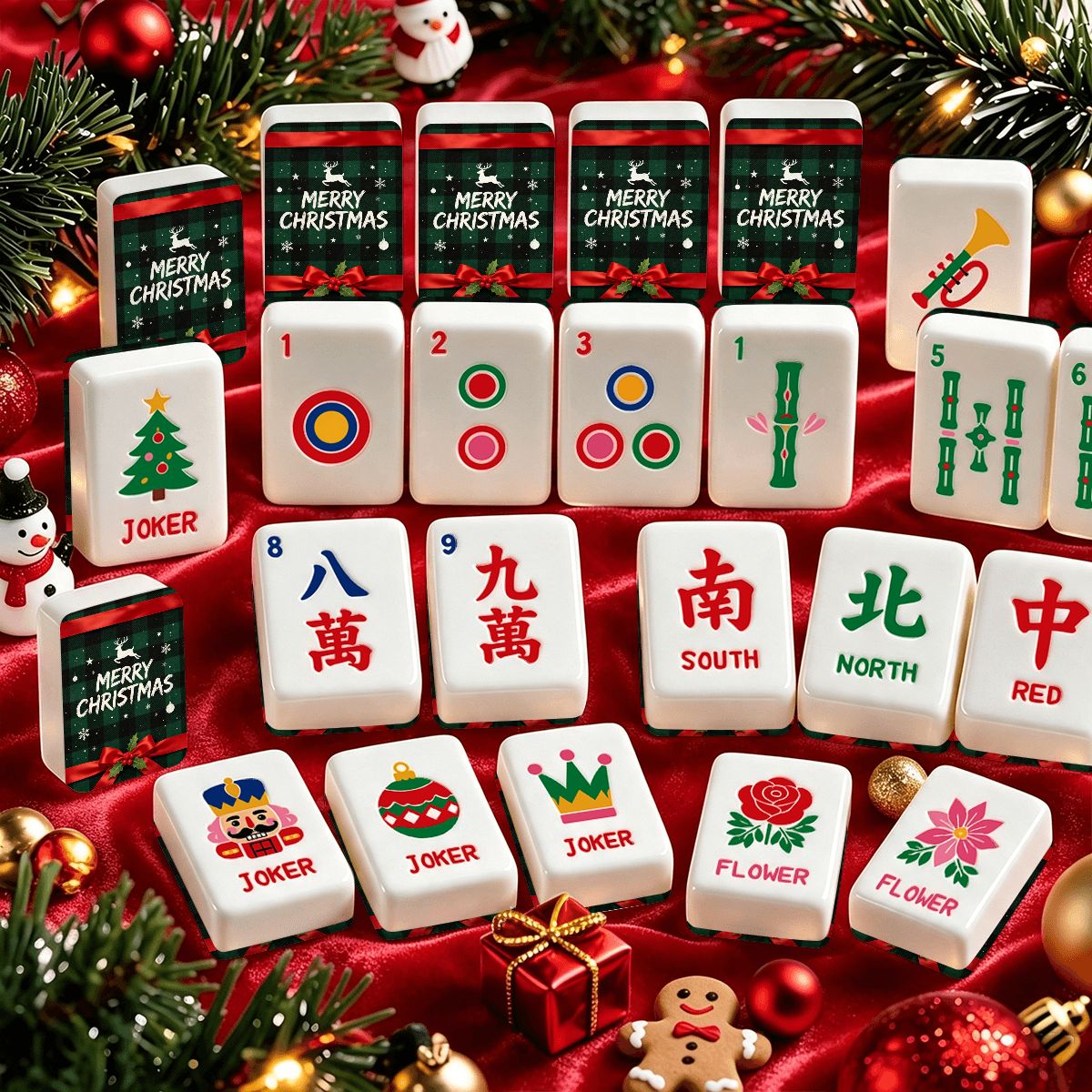 遊び心のあるワークショップ クリスマス麻雀牌