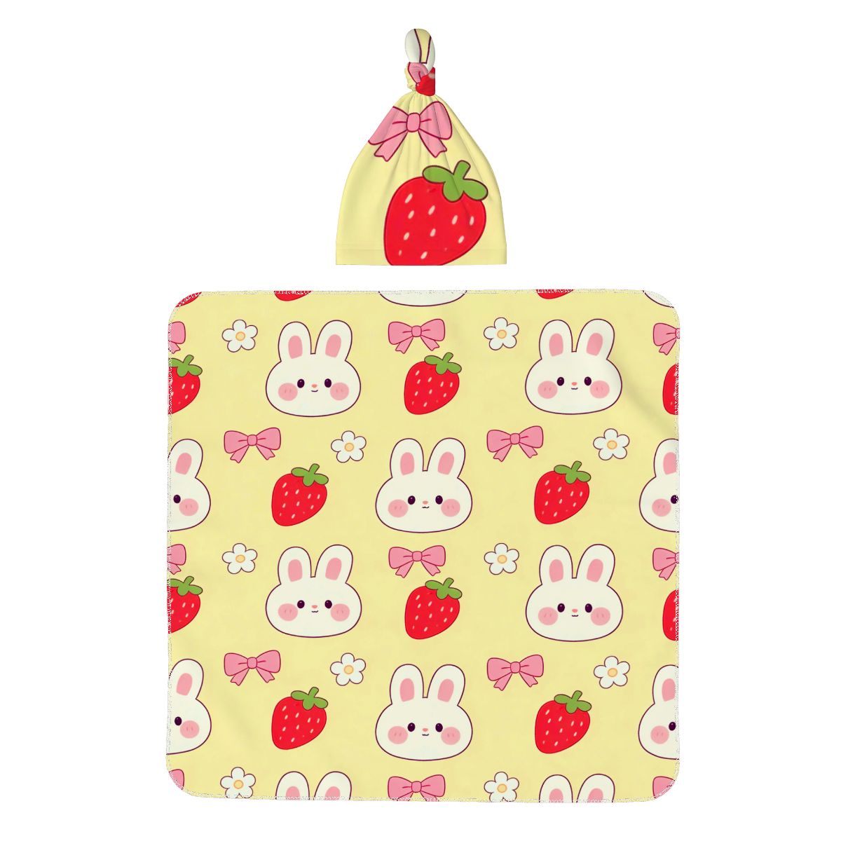 Ensemble couverture d'emmaillotage pour bébé et bonnet