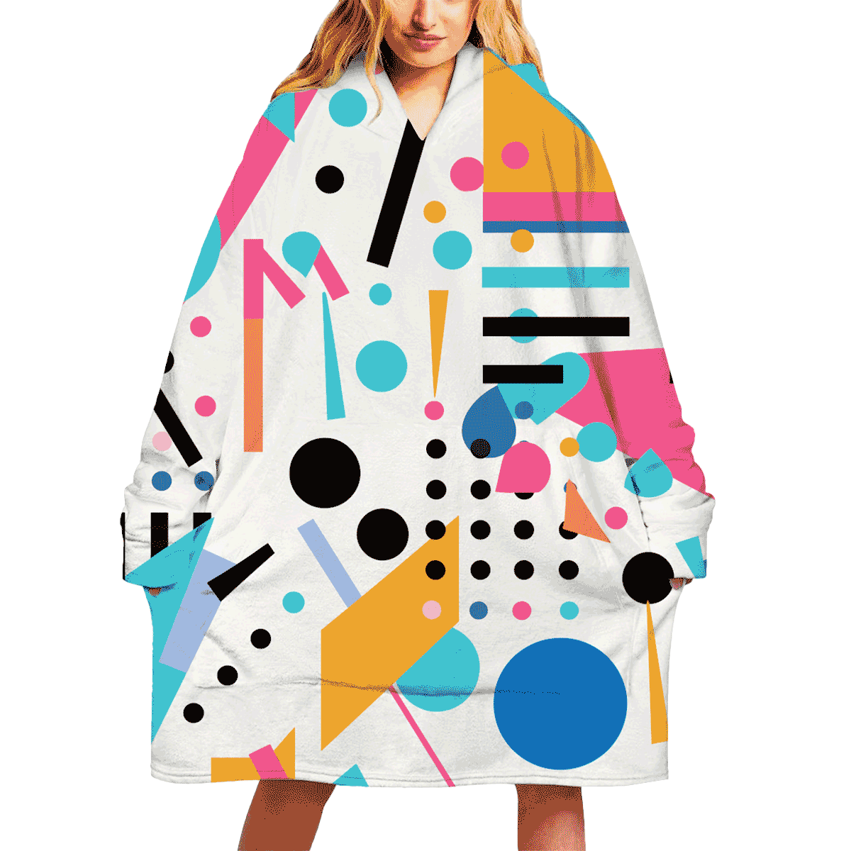Custom AOP Oversized Hoodie Blanket with Print on Demand PrintKK