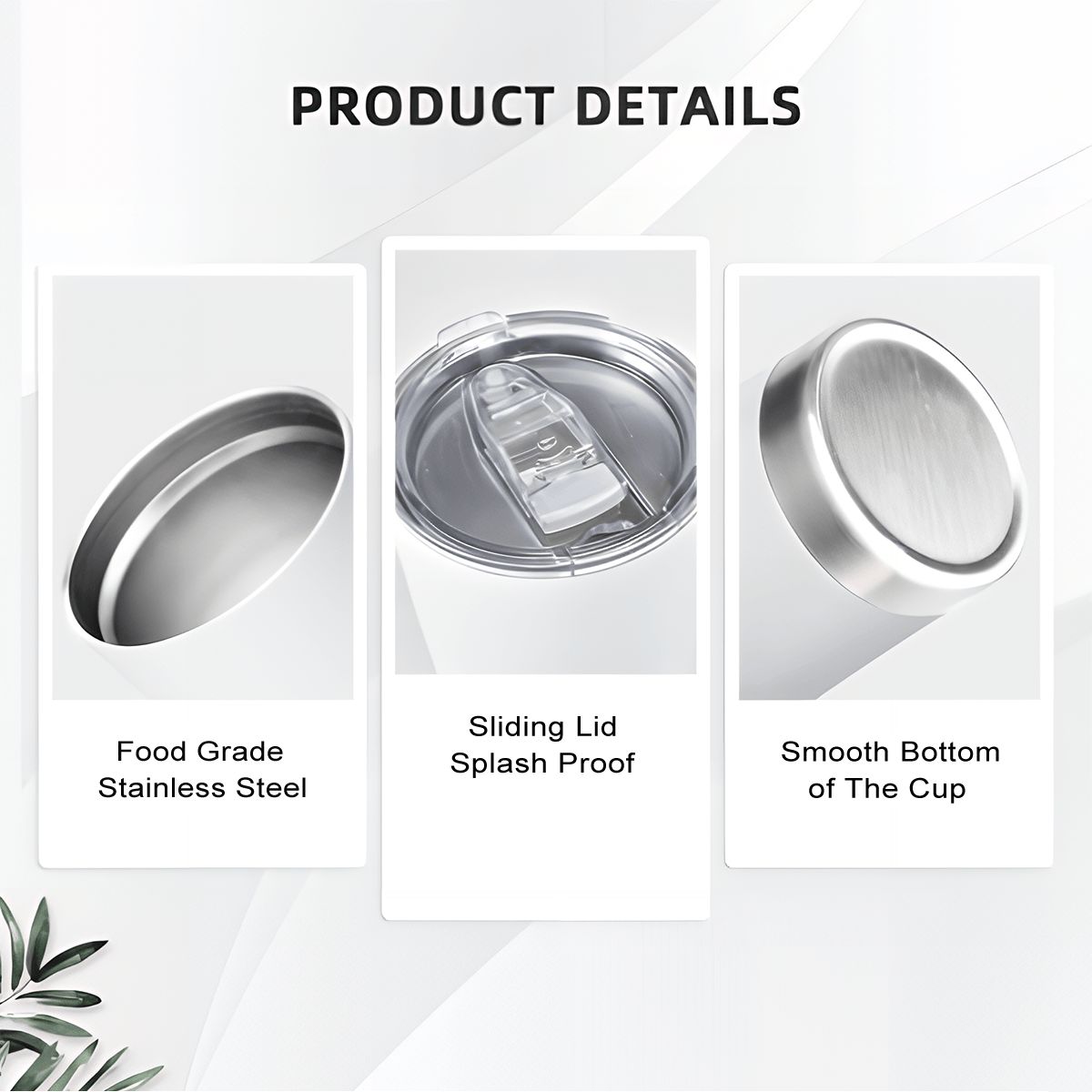 Tazza da viaggio per caffè con bordo singolo argento (20oz)