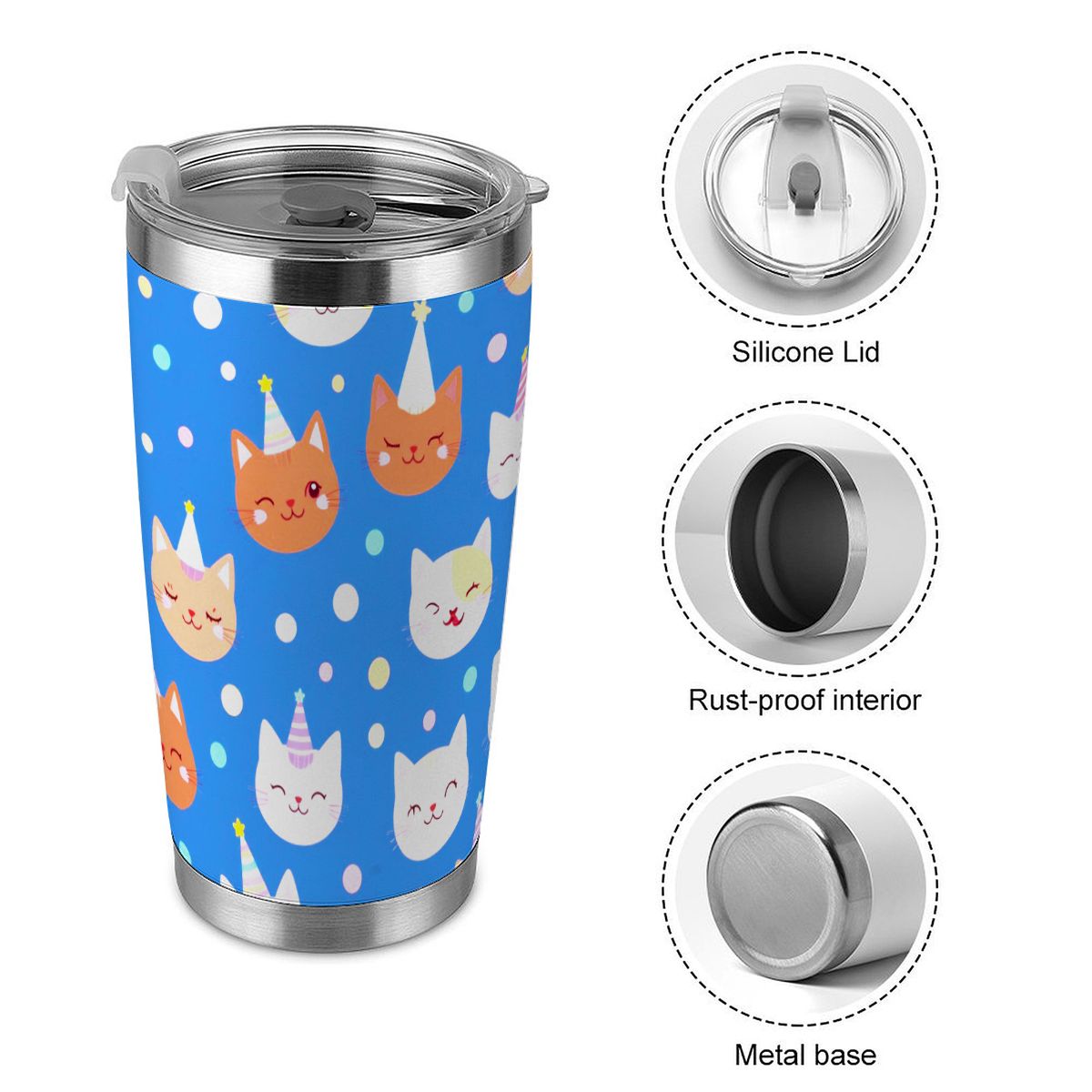 20oz Becher mit Deckel und Strohhalm (Hergestellt in den USA)