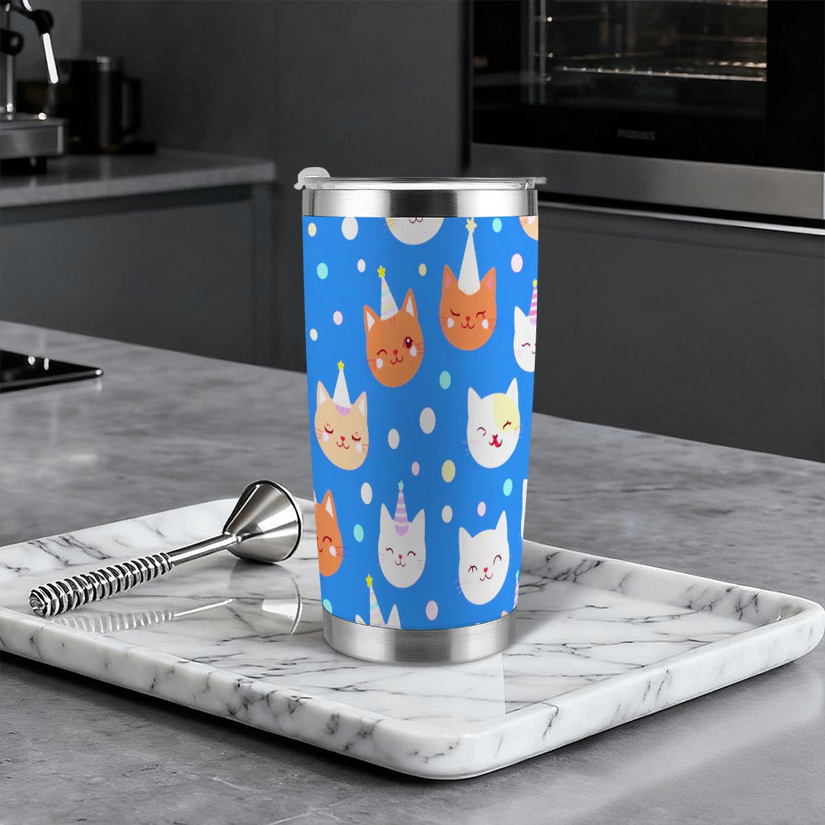 20oz Becher mit Deckel und Strohhalm (Hergestellt in den USA)