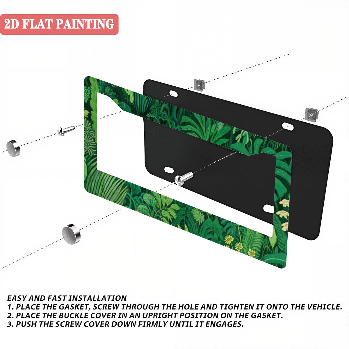 2穴ナンバープレートフレーム 2個（アメリカ製）