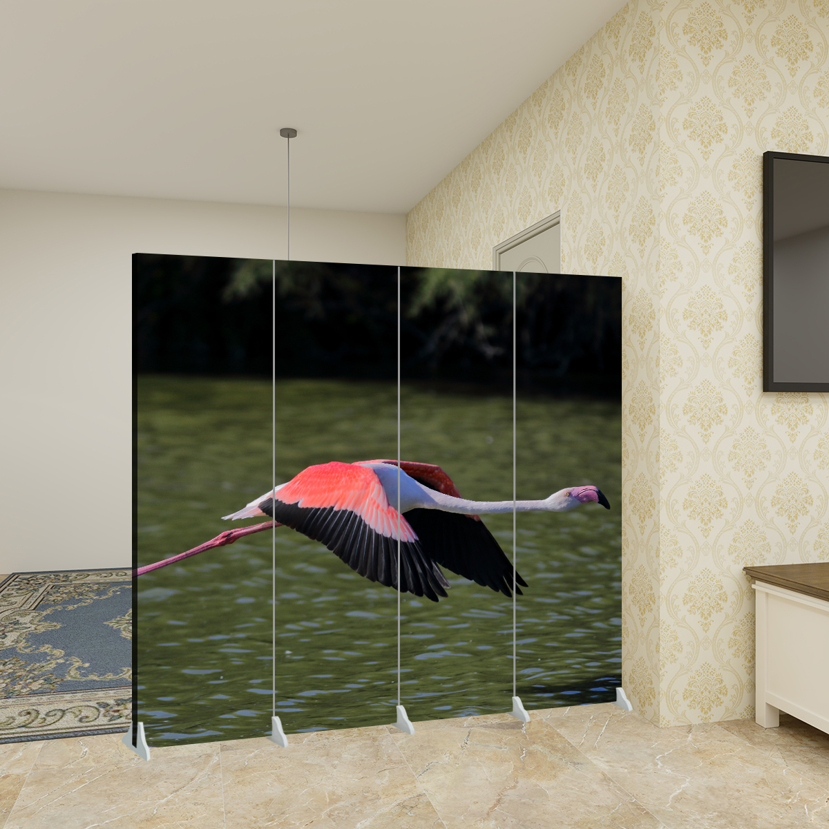 Room Divider Folding Screen 4 Panel