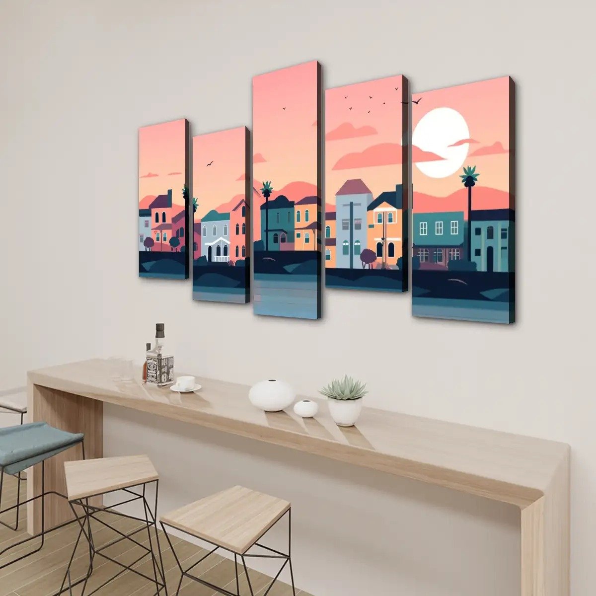 5 Panels Canvas Prints Wall Art (Set B)