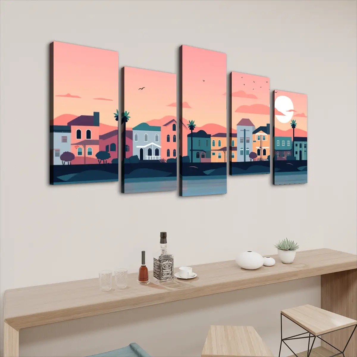 5 Panels Canvas Prints Wall Art (Set B)