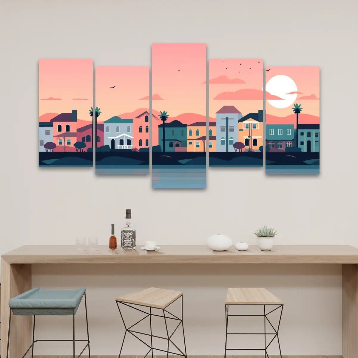 5 Panels Canvas Prints Wall Art (Set B)