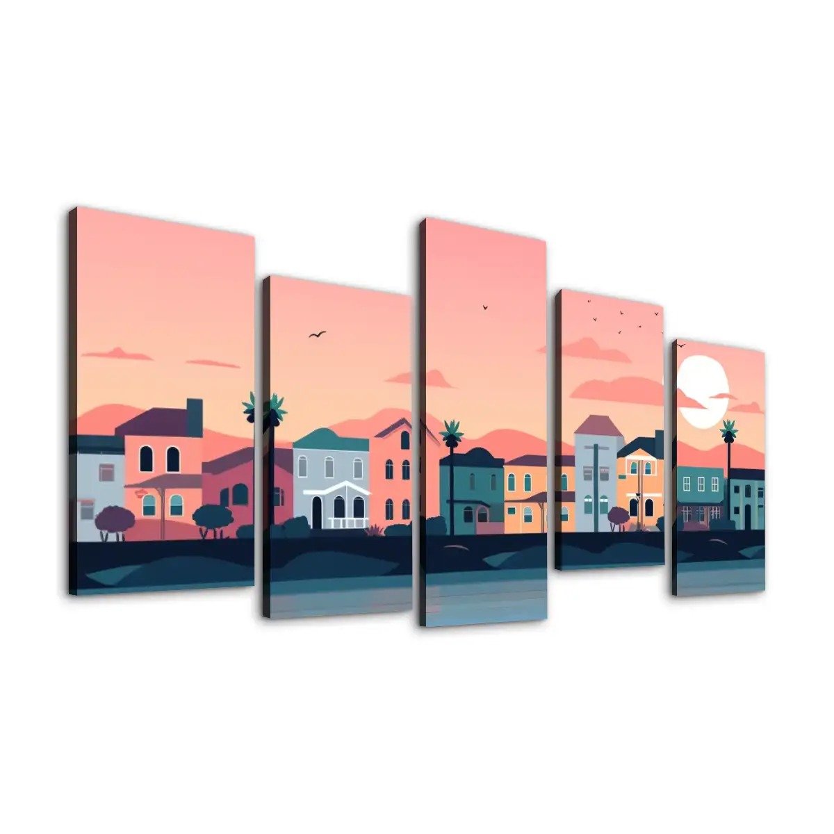 5 Panels Canvas Prints Wall Art (Set B)