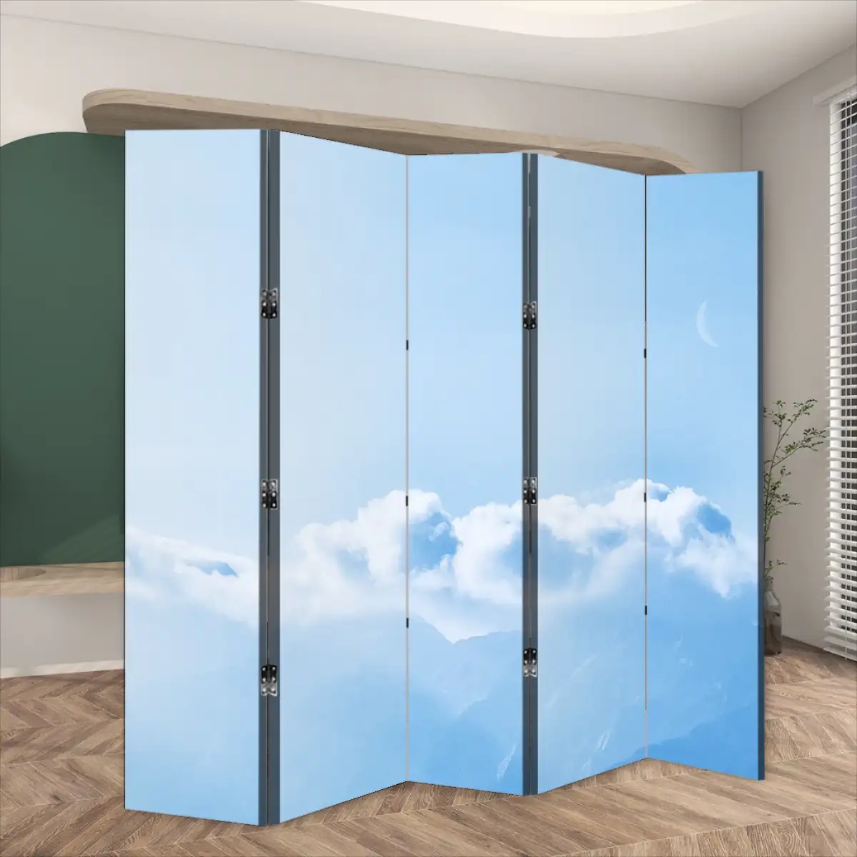 Room Divider Folding Screen 5 Panel