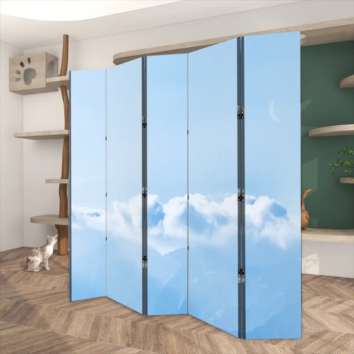 Room Divider Folding Screen 5 Panel