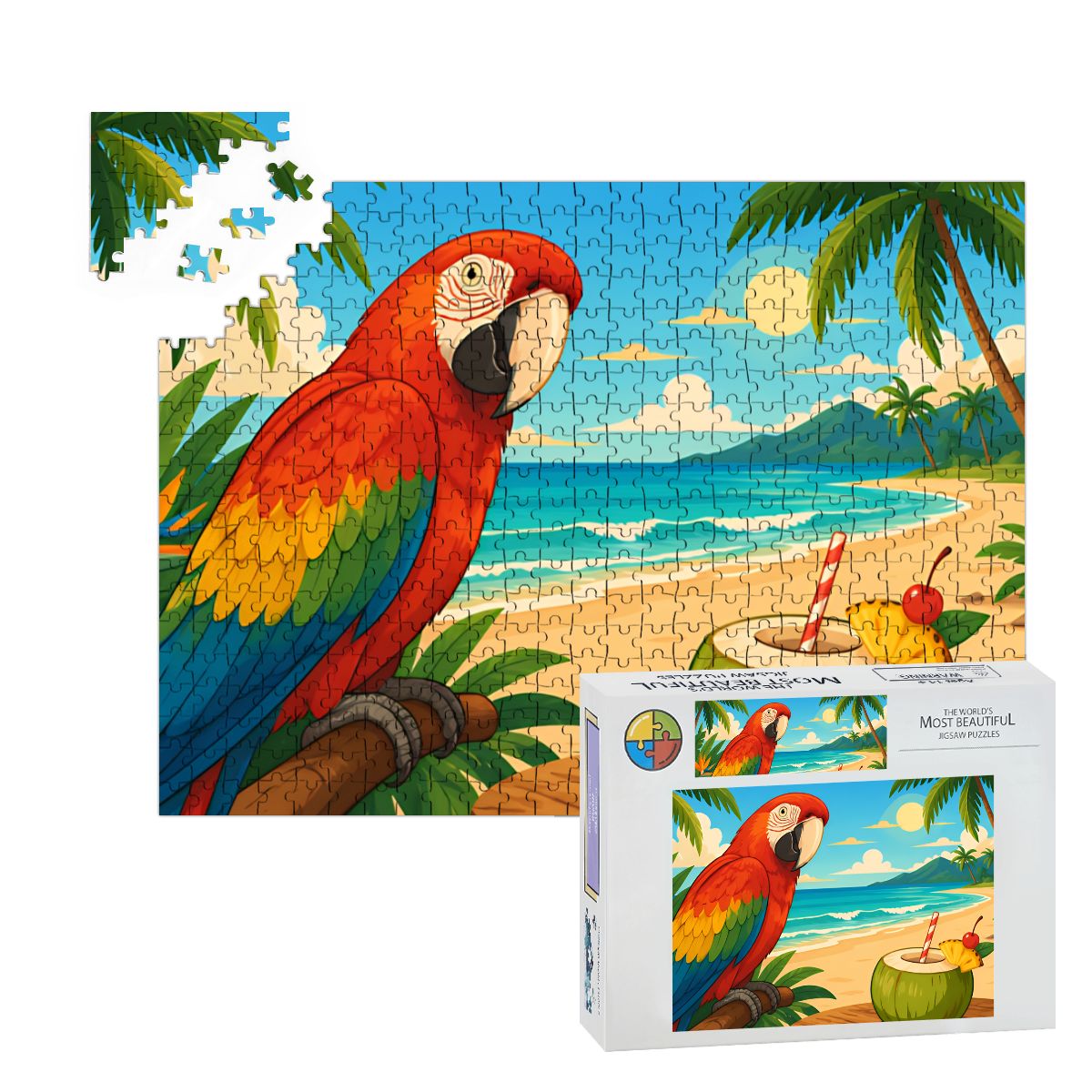 500Pcs Wooden Jigsaw Puzzle with Frame Set (Horizontal)
