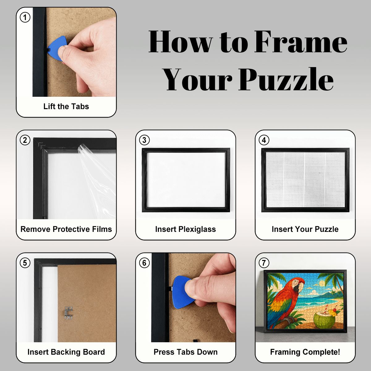 500Pcs Wooden Jigsaw Puzzle with Frame Set (Horizontal)
