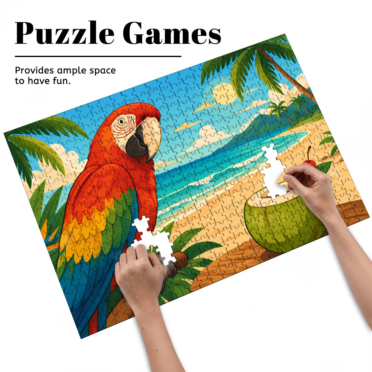 500Pcs Wooden Jigsaw Puzzle with Frame Set (Horizontal)