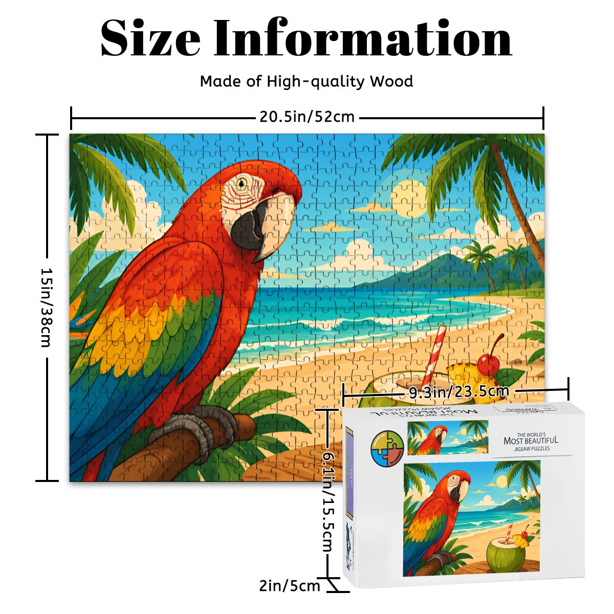 500Pcs Wooden Jigsaw Puzzle with Frame Set (Horizontal)