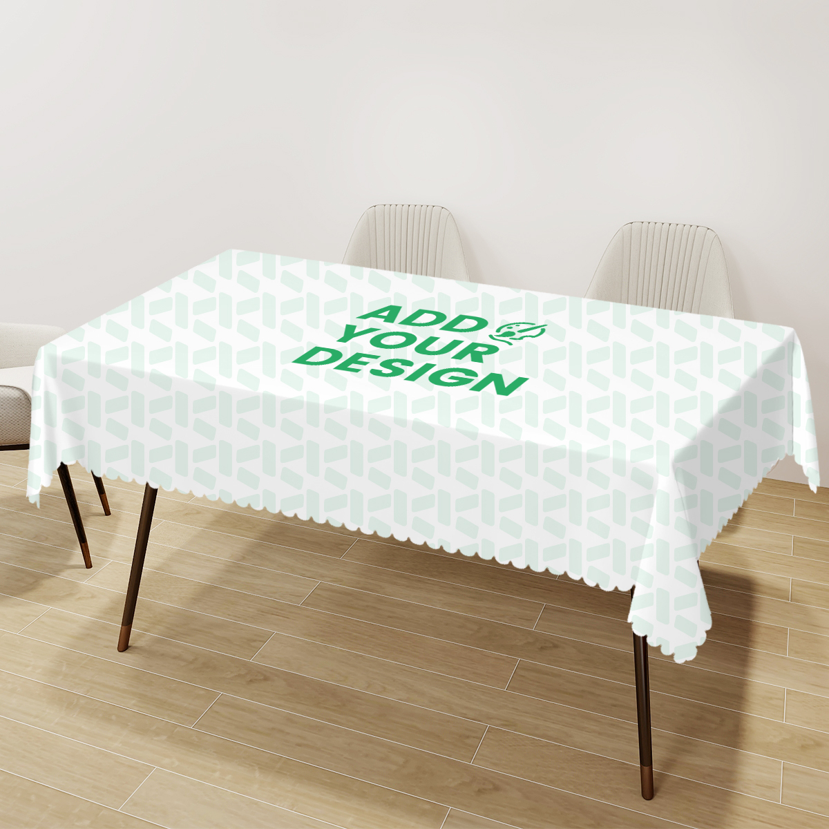 Rectangular Table Cloth with Wavy Edge