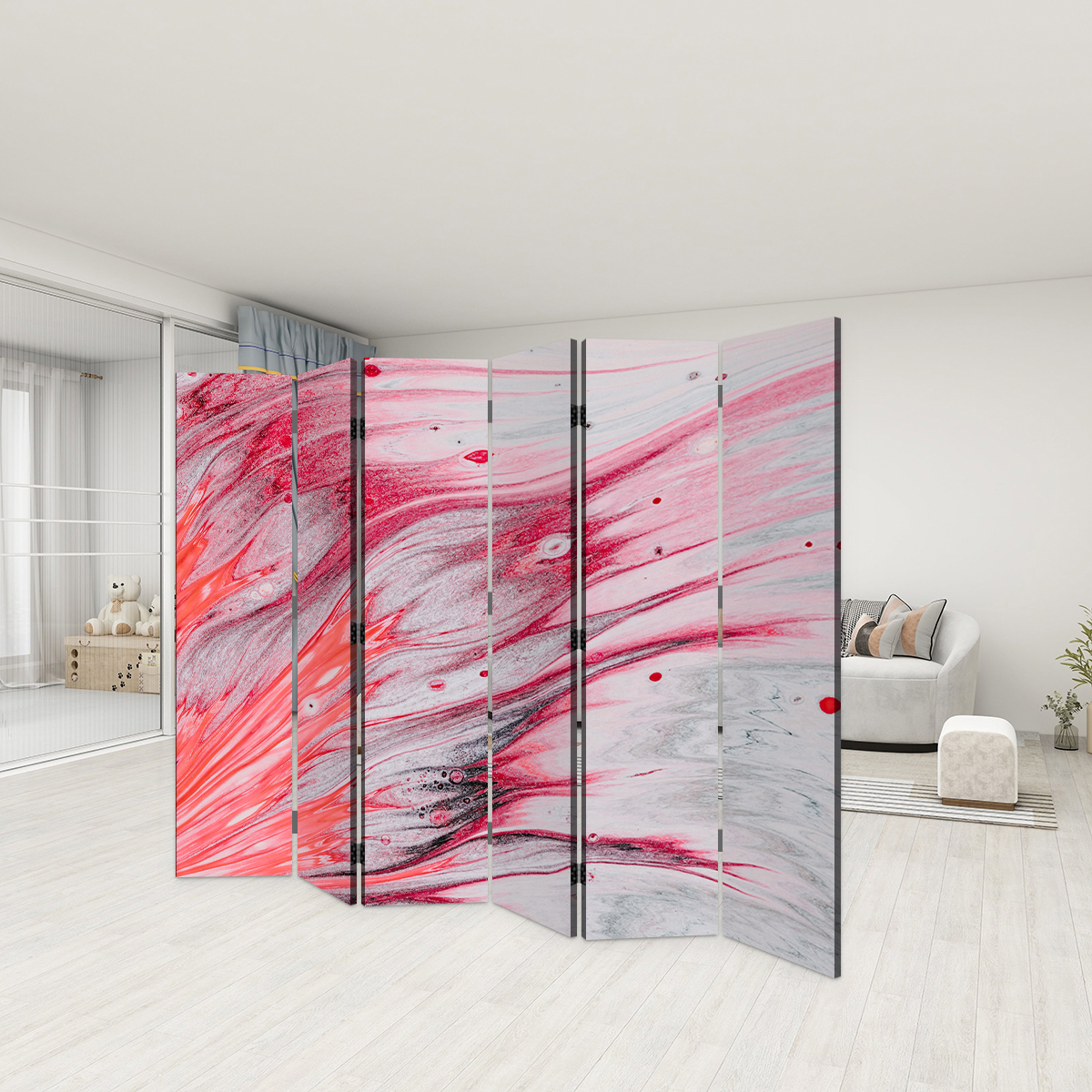 Room Divider Folding Screen 6 Panel