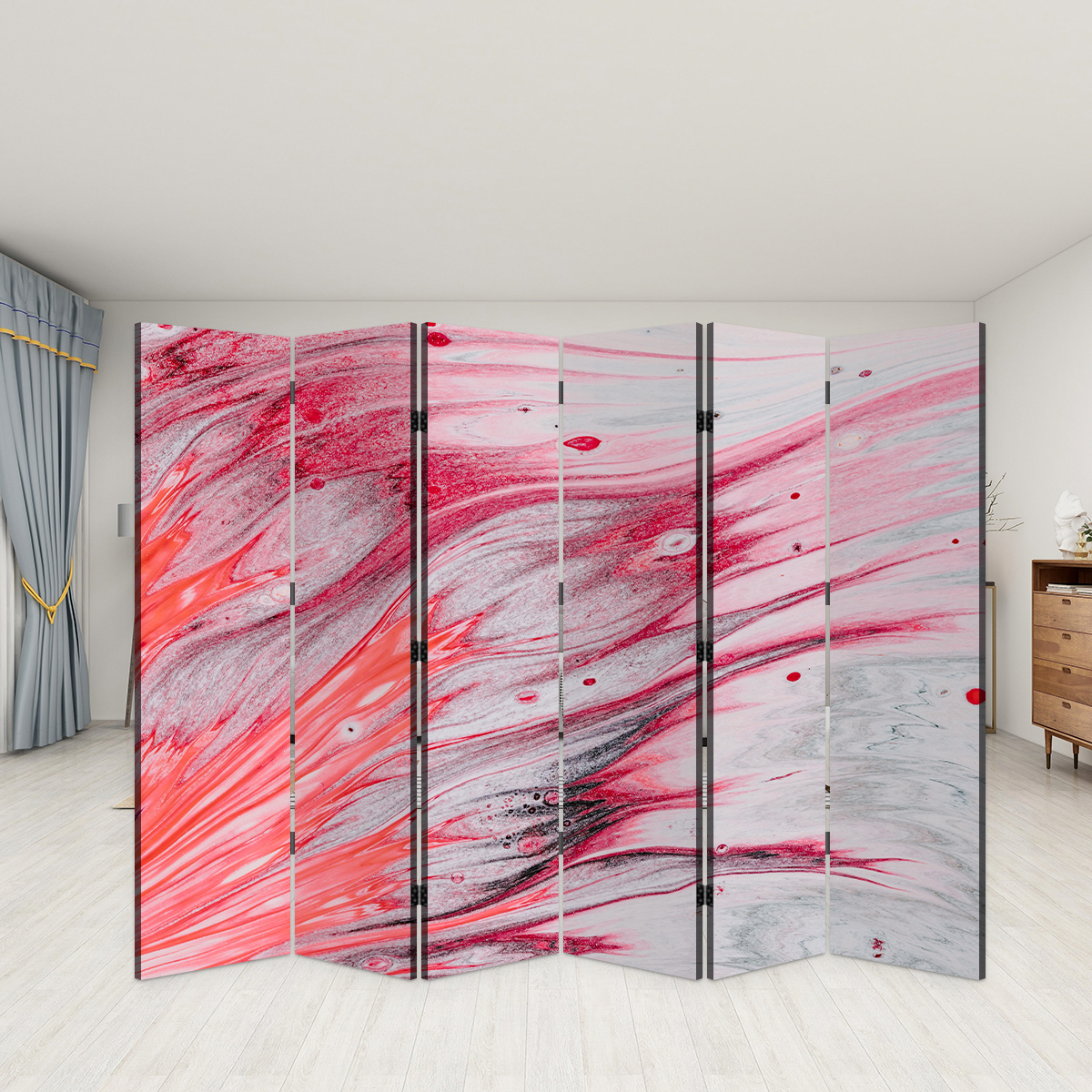 Room Divider Folding Screen 6 Panel