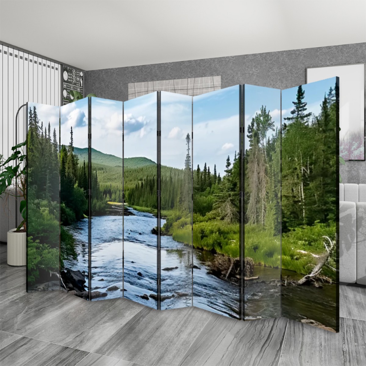 Room Divider Folding Screen 8 Panel