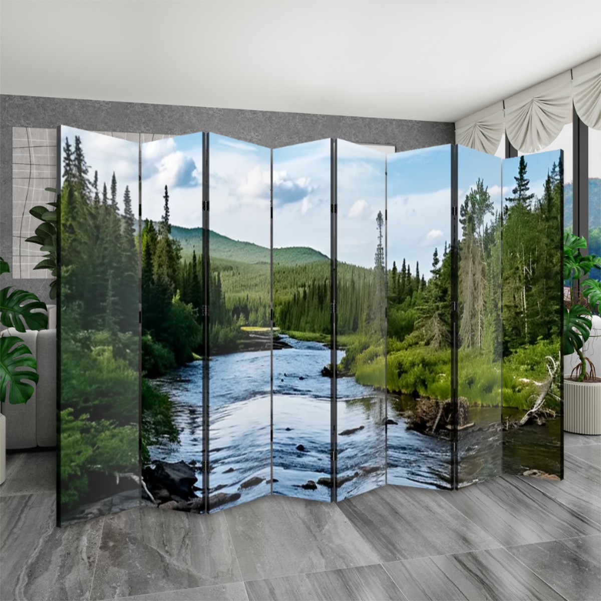 Room Divider Folding Screen 8 Panel