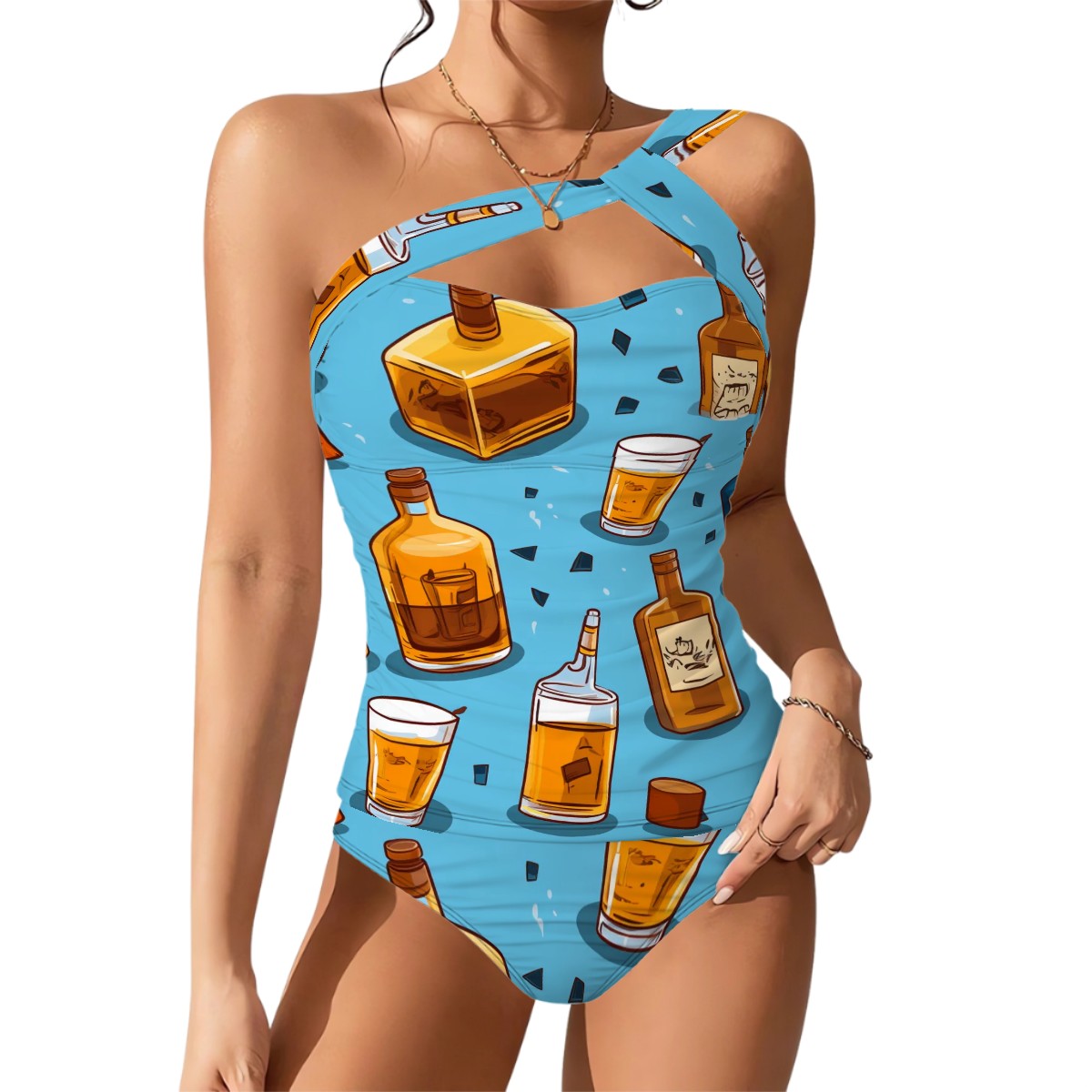 One-Shoulder Two Piece Swimsuit Customized Services