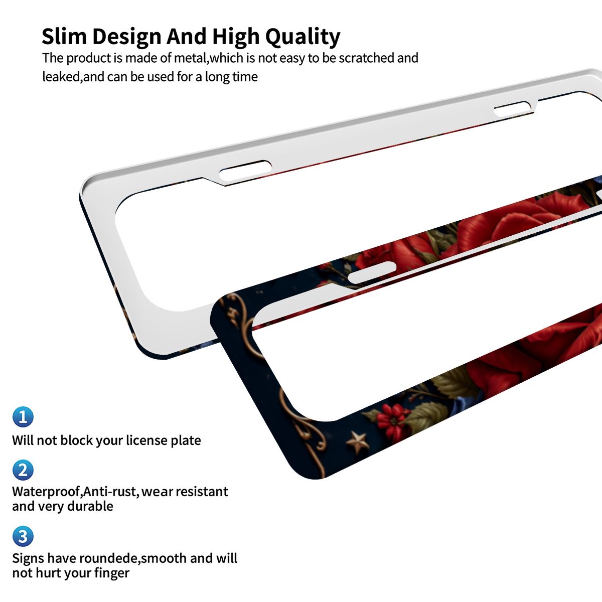 Aluminum License Plate Frame 2PCS